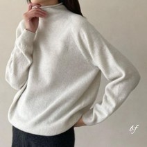 ft 그로브 울 말림 터틀넥 홀가먼트 니트 오트밀 베이지 차콜