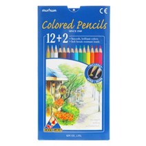 문화연필 문화 색연필 일반 12+2색 종이케이스, 14색