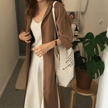 블라우스 가디건 롱남방 허리끈 롱셔츠 원피스형