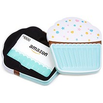 생일 선물 상자에 담긴 amazon.com 기프트 카드(다양한 디자인), 1000, 생일 컵케이크 깡통