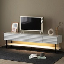 파로마 (착불)하비 템바보드 LED 거실장 1800, 화이트