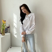 [바보사랑] 겟잇미 베베 얇은 여성 데일리 브이넥 기본 블라우스 [겟잇미]