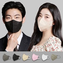 KF94 호프리미엄 마스크 30매 특대형 새부리형 숨쉬기 편한 컬러 마스크 100% 국내산 아이보리 라이트그레이 블랙 화이트 그레이 베이지 핑크 카키 (1팩 5매입), [프리미엄] 베이지 15매+핑크 15매