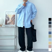 남자 오버핏 셔츠 남자 하늘색 셔츠