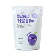 오릭스 몽글몽글 거품비누 리필팩 350ml 핸드워시 손세정제 포도향 레몬향 2종, 01.몽글몽글 리필팩 350ml 포도향