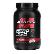 MuscleTech Nitro Tech 웨이 프로틴 단백질 쿠앤크 2.20 lbs (998 g) Sodium 칼슘 아연 칼륨 콜레스테롤 비타민 D 수크랄로스 글리코사이드