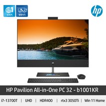 HP 파빌리온 올인원 일체형PC 32-b1001KR (i7-13700T WIN11 Home NVMe 512GB DDR4 32GB 80.01cm RTX3050 Ti), 파빌리온 32-b1001kr, 기본형