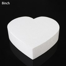 생크림 클레이 모형 케이크 4/6/8/인치 설탕 공예 주방 파티 DIY 연습 모델 사각형 더미 모델링 거품 금형 스티로폼 장식, 10 Heart 8inch