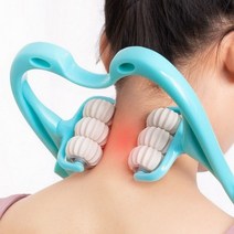 블루에잇 목 마사지기 휴대용 안마기 지압기, 블루, 블루