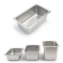 물빠짐 높이 10cm 4분의1 스텐 밧드 바트 뚜껑별도 위생 업소용 타공 사각, 단품
