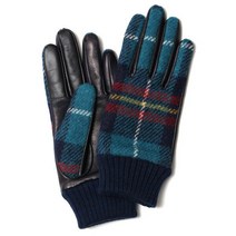 해리스 트위드 장갑 레이디스 스마트 폰 캐시미어 일본제 리브 첨부 글로브 가죽 이탈리 램 가죽 그린 카키 녹색 Harris Tweed 여성 캐시미어 가죽 장갑 그녀 아내 겨울 선물 브랜드 국산 KURODA(쿠로다)