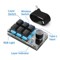 USB 사용자 정의 키보드 볼륨 버튼 노브 프로그래밍 매크로 게임 포토샵 핫스왑 키패드 기계식 레드 스위치 BT 키보드 9 키, 없음, 없음, 14.6 Key BT - 레드 스위치