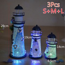 매립네비게이션 매립형 중고 안드로이드오토3/1Pcs 등대 크리 에이 티브 장식 네비게이션 공예 지중해 비콘, 04 3Pcs SML