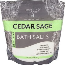 Soothing Touch 페퍼민트 로즈마리 상쾌한 목욕 소금 파우치 947.2g (32온스), Cedar Sage _2 Pound (Pack of 1