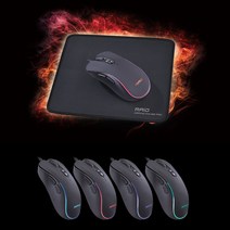 가성비좋은 USB 게이밍 마우스 마우스패드 세트 7버튼 사무업무 겸용