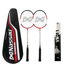 낫소 배드민턴라켓 2자루 1세트 + 벤데타 나일론셔틀콕 VN11 12개입, 낫소003 VN11 셔틀콕 1통