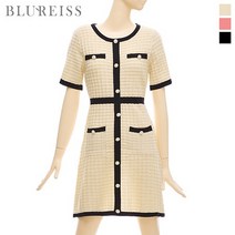 블루레이스 블루레이스 배색라인와플니트원피스_B2M1OP3681