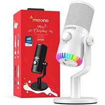 유튜브 방송 마이크 미국 MAONO 게이밍 USB 스트리밍용 프로그래머블 PC 컴퓨터 콘덴서 팟캐스트-630614, 게임용 마이크 화이트