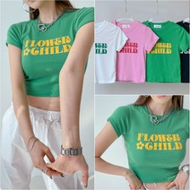 스프링 크롭 쫄티 반팔티셔츠