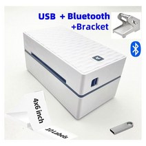 라벨기 네임 스티커프린터 배송 라벨 익스프레스 운송장 제품 가격 스티커 USB 블루투스 4 인치 열 바코드 프린터 MAC OS 윈도우 안드로이드 IOS용126465, USB BT Bracket, 영국 플러그