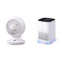 [세트 구입]아이리스 오야마 서큘레이터 아이 DC silent 조용한 상하 좌우 목 흔들림 20 다다미 사일런트 모델 DC 모터 PCF-SDS15T-W 화이트 + 공기 청정기 10 다다미 탈취 먼지 꽃가루 집진 소형 조용한 밤 AP 라이트 I- W