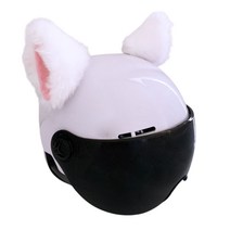 오토바이 헬멧 튜닝 어린이 귀장식 고양이 양 염소 뿔 스티커, 2블랙고양이