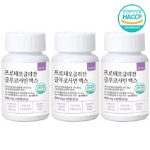 식약처인증 프로테오글리칸 글루코사민 맥스 연어코연골 상어연골 보스웰리아 콜라겐 글루타치온 히알루론산 산호칼슘 휴대용약통 증정, 3개, 60정