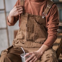 couyor 아메리칸 빈티지 카고 멜빵바지 와이드 캐주얼 점프슈트 남자 멜빵바지