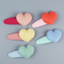 보송 하트 별 똑딱핀 유아머리핀 아동헤어핀