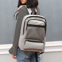 쿨샵 여성 투 포켓 캐주얼 백팩 4컬러 학생 백팩