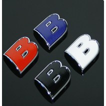 컬러이니셜 스티커 이니셜 투톤 엠블렘 크롬재질, 블루