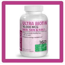 [해외] [Bronson Ultra Biotin 10 000Mcg] 브론슨 울트라 비오틴 360식물성캡슐, 1개, 1, 360개