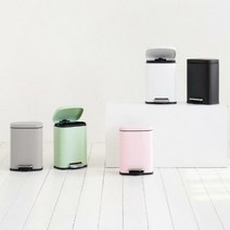 밀리 무소음 페달 휴지통 직사각 5L, 핑크