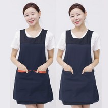 웰컴가운 얇고 가벼운 원피스형 앞치마 미용 어린이집 요양원 LA69, LA69 검정+빨주L