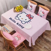 헬로키티 빅로고 방수 테이블보 4가지 디자인, 90X140CM(50X100 티테이블 적용), 빅 페이스