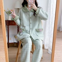 겨울임부복 키작녀 임산부출근룩 산후조리원 원피스 임신초기옷가을 겨울 코튼 패딩 출산 간호 잠옷 세트