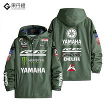 YAMAHA 야마하 R1M 의류 오토바이 라이딩 슈트 차지 자켓 맨즈 윈드 브레이커상표명 방풍, 165/남, 아미 그린