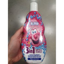 미스터버블 오리지널 3in1 샴푸 컨디셔너 바디워시(딸기향) 473ml 아이 어린이 키즈 유아 목욕 거품 탑 투 토우, 1개