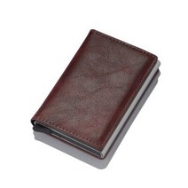 20대 여성 학생 반 지갑 가죽 카드 미니 동전 남성 스마트 rfid 소지자 패션 알루미늄 합금 비즈니스 신용 은행