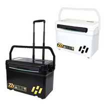 해동조구사 HDF 카리스마 캐리쿨러 22L 바퀴 캐리어 아이스박스, 블랙, 1개