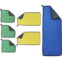 Multi.Point 극세사 차량용 다용도 타월 M x 3개입 + L 2개입 XL 1개입, 1개, 그린 + 그레이 M, 옐로우 + 그레이 L, 블루 + 그레이 XL