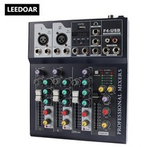 leedoar f4 4 채널 사운드 믹싱 콘솔 usb 블루투스 레코드 컴퓨터 48v 팬텀 전원 지연 반복 효과 usb 오디오 믹서, 우리 플러그