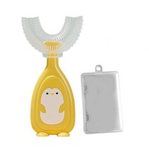 칫솔 1 세트 어린이 휴대용 유아 가장자리 360 도 청소 아기 U 모양, [04] Yellow L
