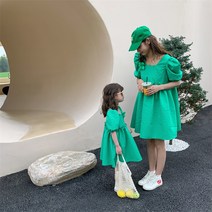그린 꽃 모녀 가족 커플룩 엄마 맘 딸 원피스 시밀러룩 여아 66