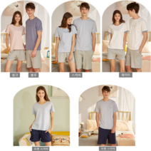커플 티 신혼 홈웨어 반바지 파자마 세트 M L XL