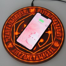 휴대용 고속 닥터스트레인지 마법진 무선 충전기 2019 Comic Magic Array Circle Qi 범용 iPhone X 8 빠른 충전 패드 액세서리, 만능인, 주황색 10W