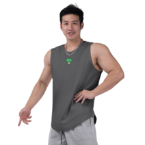 근력 헬스 면 나시 남 라운드 트임 패치 캐주얼 농구 오버 민소매 뉴타임즈 G896V856