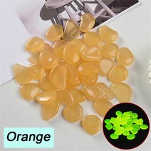 25/50/100pcs 어두운 정원에서 빛나는 산책로에 대 한 인공 자갈 광선 바위 정원 경로 파티오 잔디 마당 장식 돌, 50pcs, Orange, 07 Orange_02 50pcs