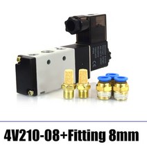 에어카플러 공압 전기 솔레노이드 밸브 코일 볼트 방향 위치 공기 제어, 02 Valve PC8-02_04 DC12V