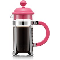 BODUM 커피프레스기 프렌치프레스 추출기 커피메이커 티포트 유리 주전자 340ml, 핑크, 1개